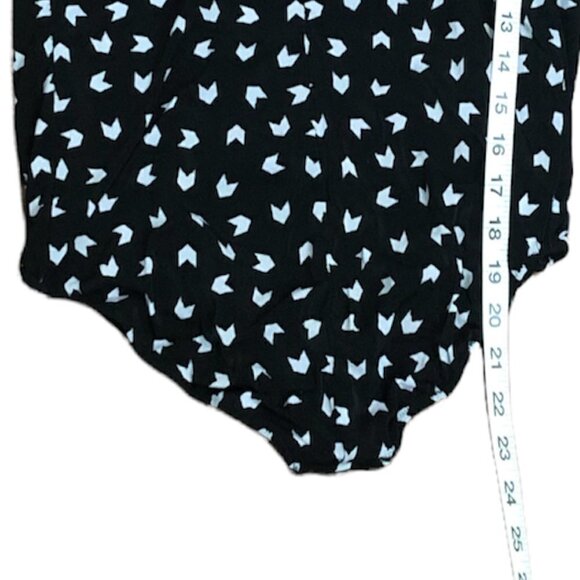 Handmade Swimsuit Women's Size Medium Black White Twist-Top Ruched One Piece - Picture 6 of 8